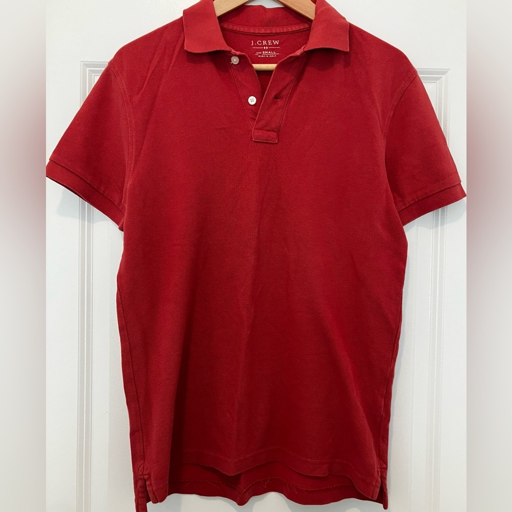 J. Crew Stone-washed Red Polo Shirt